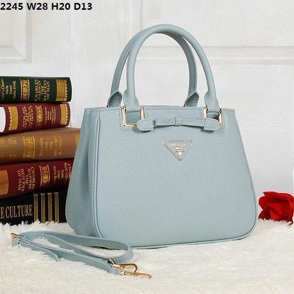 2014 Prada saffiano calfskin tote BN2245 lake blue online shop